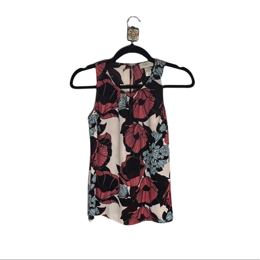 LOFT Sleeveless floral shell, size XSP